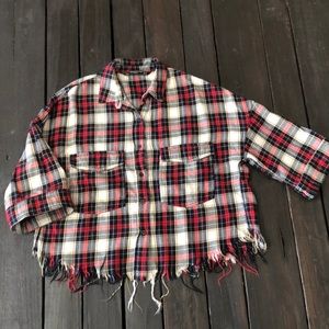 Zara Fray Crop Flannel